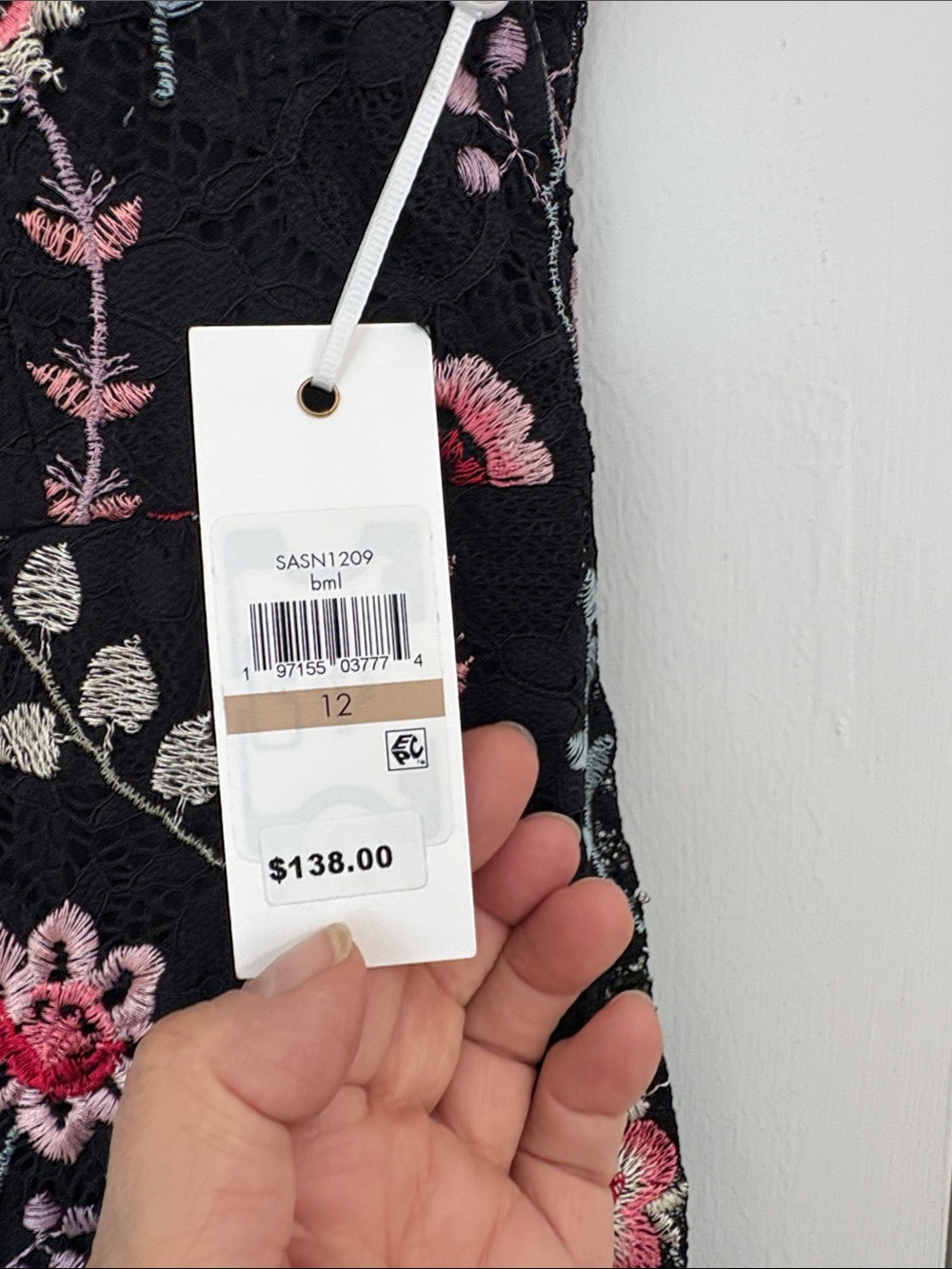 Siena Embroidered Lacy Floral Lined Slip Dress in Black, Pink and Multicolors - Picture 4 of 12